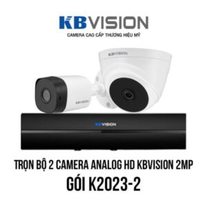 Trọn bộ 2 camera Analog HD KBVISION 2MP giá rẻ [K2023-2]