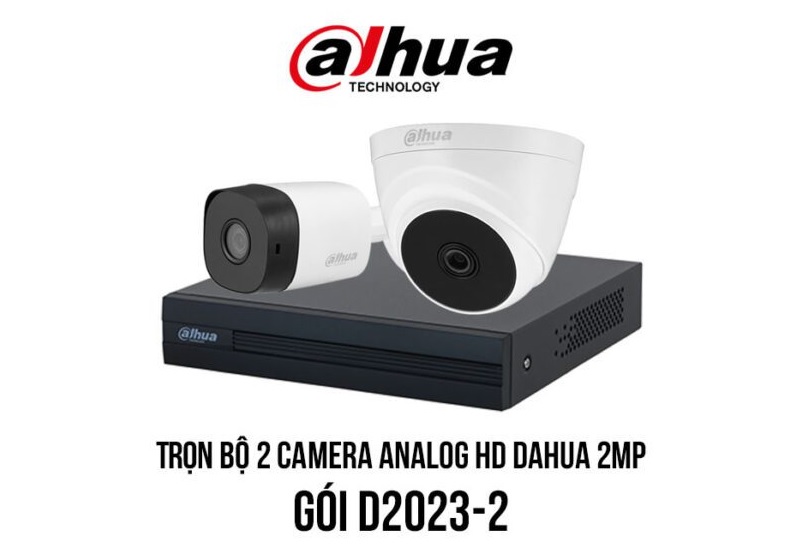 Bộ 2 camera DAHUA gồm camera HD 1080P, cho hình ảnh rõ nét và chi tiết.