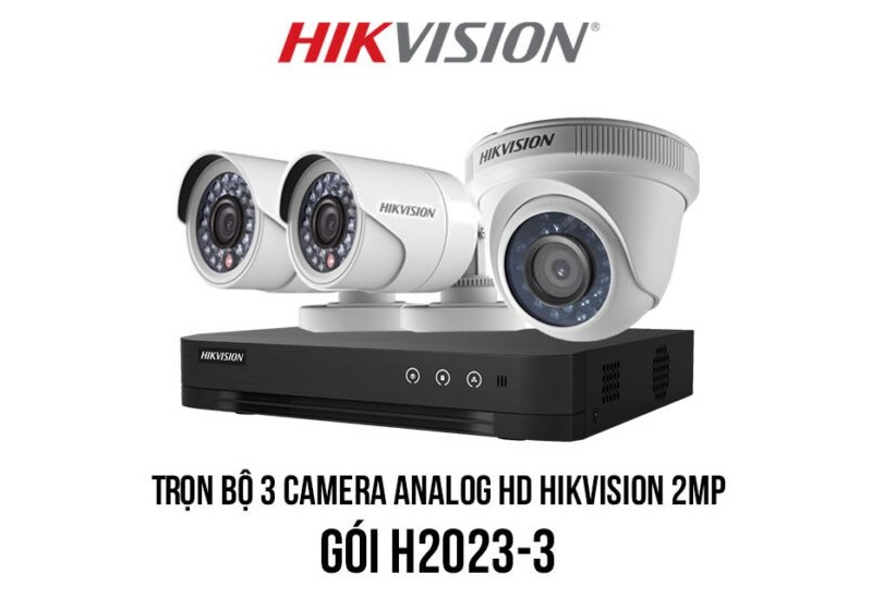 3 camera nhà HIKVISION có đèn hồng ngoại cho phép quan sát ban đêm lên đến 20 mét