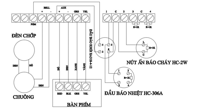Cách đấu dây điện cho đầu báo khói