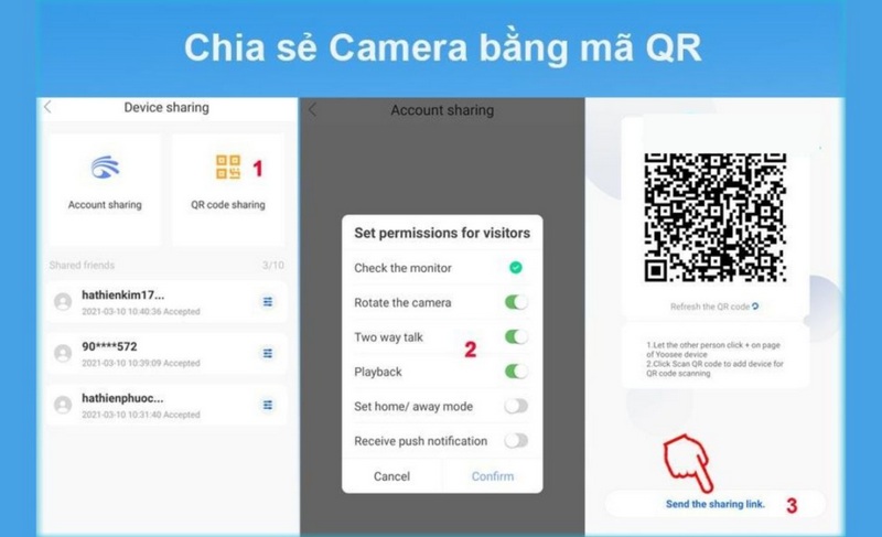 Cách chia sẻ camera Yoosee bằng mã QR